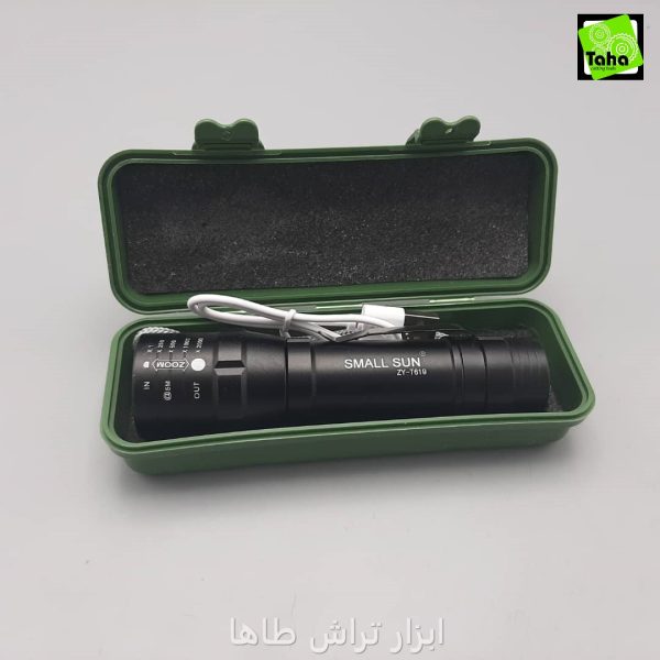 چراغ قوه شارژی T6مهتابی دار کد619